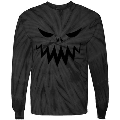 Funny Scary Smiling Face Custom Halloween Gift Tie-Dye Long Sleeve Shirt