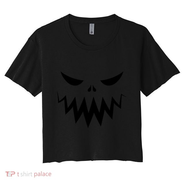 Funny Scary Smiling Face Custom Halloween Gift Crop Top