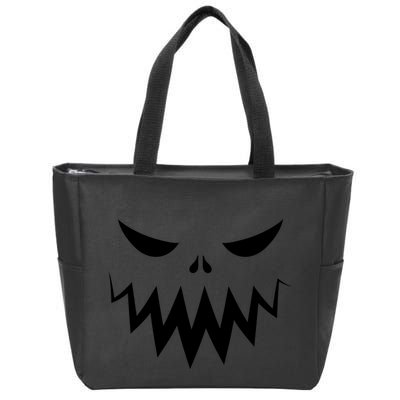 Funny Scary Smiling Face Custom Halloween Gift Zip Tote Bag
