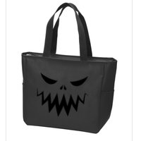 Funny Scary Smiling Face Custom Halloween Gift Zip Tote Bag