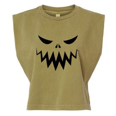 Funny Scary Smiling Face Custom Halloween Gift Garment-Dyed Women's Muscle Tee