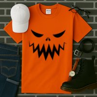 Funny Scary Smiling Face Custom Halloween Gift Tall T-Shirt