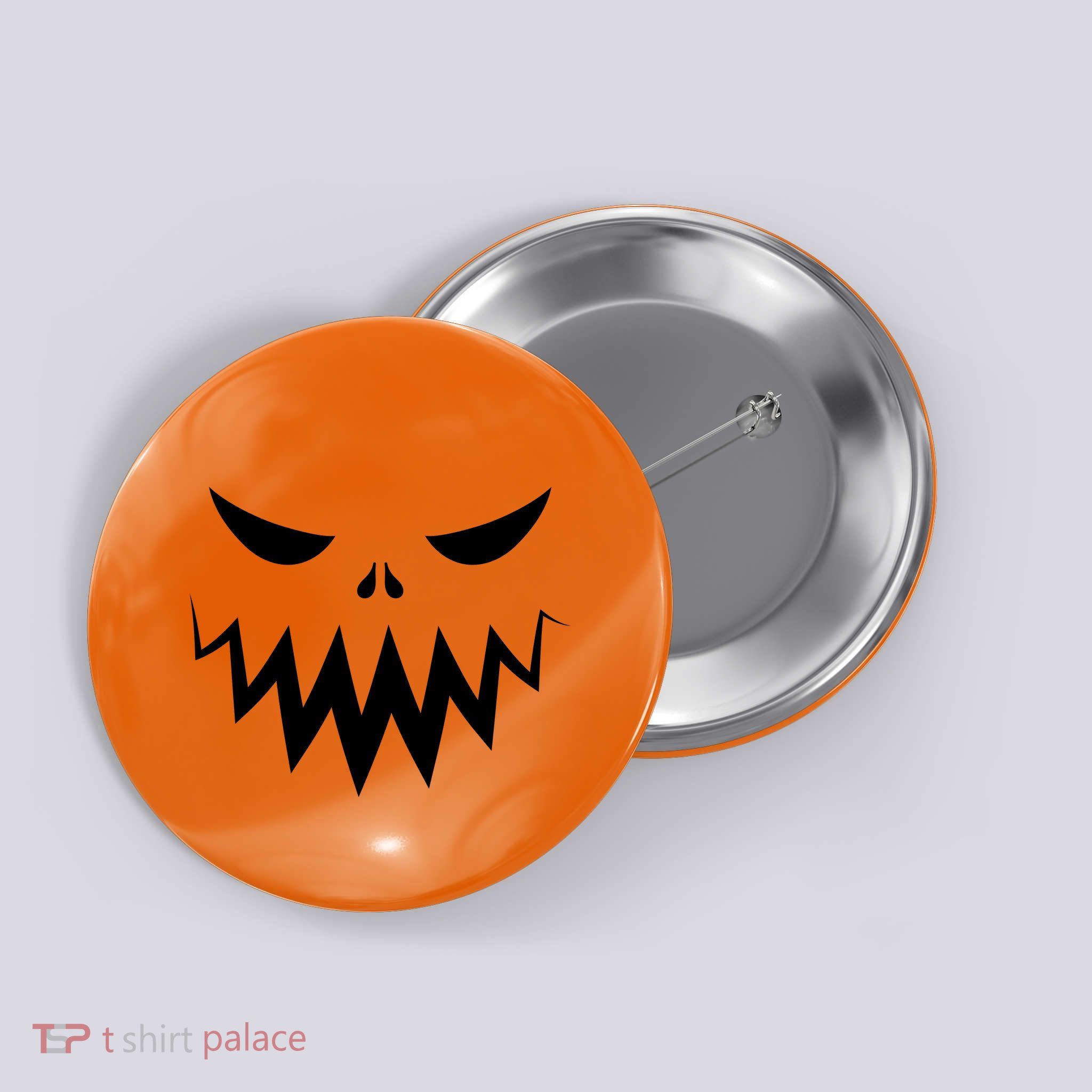 Funny Scary Smiling Face Custom Halloween Gift Button