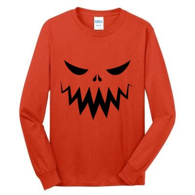 Funny Scary Smiling Face Custom Halloween Gift Tall Long Sleeve T-Shirt