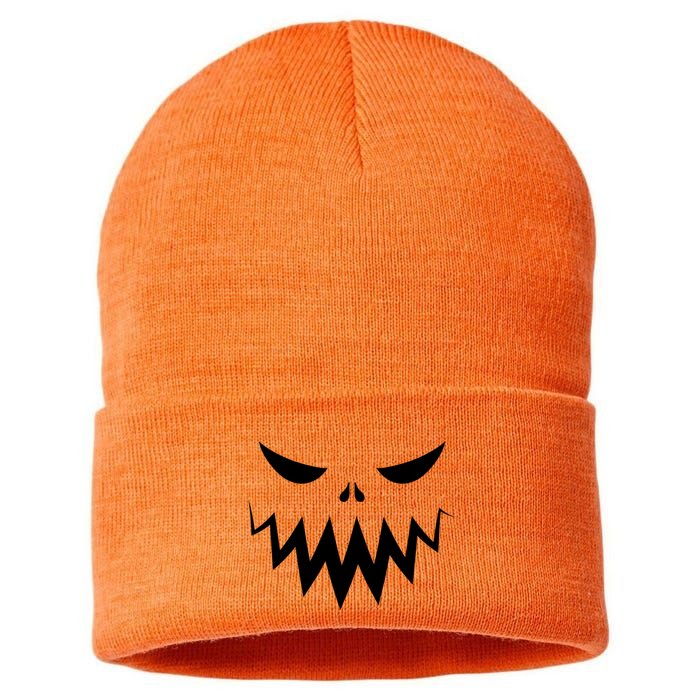 Funny Scary Smiling Face Custom Halloween Gift Sustainable Knit Beanie