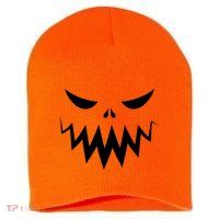 Funny Scary Smiling Face Custom Halloween Gift Short Acrylic Beanie