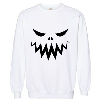 Funny Scary Smiling Face Custom Halloween Gift Garment-Dyed Sweatshirt