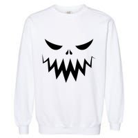 Funny Scary Smiling Face Custom Halloween Gift Garment-Dyed Sweatshirt