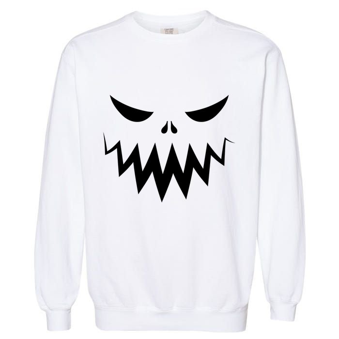 Funny Scary Smiling Face Custom Halloween Gift Garment-Dyed Sweatshirt