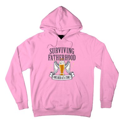 Fathers Sarcastic Surviving Fatherhood One Beer At A Time Funny Gift Hoodie