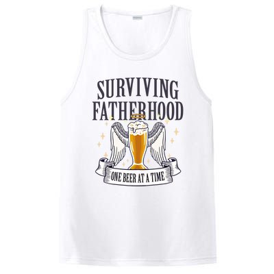 Fathers Sarcastic Surviving Fatherhood One Beer At A Time Funny Gift PosiCharge Competitor Tank