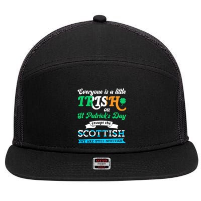 Funny Scottish St Patricks Day Scotland St Pattys Day 7 Panel Mesh Trucker Snapback Hat