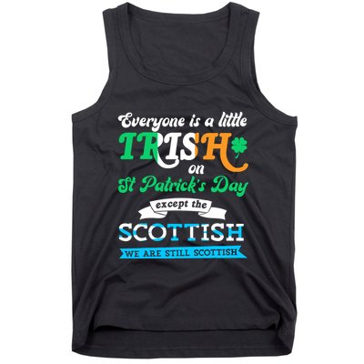 Funny Scottish St Patricks Day Scotland St Pattys Day Tank Top