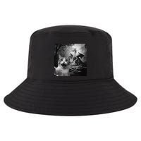 Funny Surprised Scared Cat Selfie With Dragon Cool Comfort Performance Bucket Hat