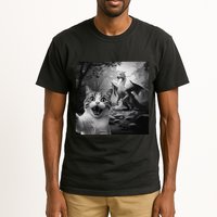 Funny Surprised Scared Cat Selfie With Dragon Tall T-Shirt