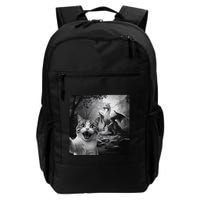 Funny Surprised Scared Cat Selfie With Dragon Backpack