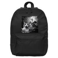 Funny Surprised Scared Cat Selfie With Dragon 16 in Basic Backpack