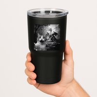 Funny Surprised Scared Cat Selfie With Dragon Tumbler