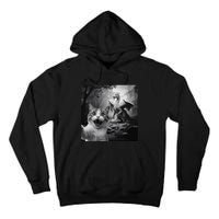 Funny Surprised Scared Cat Selfie With Dragon Tall Hoodie