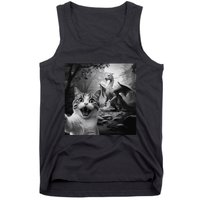 Funny Surprised Scared Cat Selfie With Dragon Tank Top