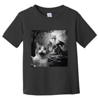 Funny Surprised Scared Cat Selfie With Dragon Toddler T-Shirt