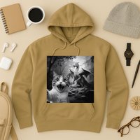 Funny Surprised Scared Cat Selfie With Dragon Hoodie