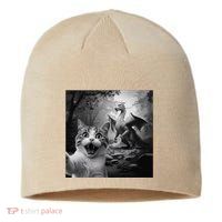 Funny Surprised Scared Cat Selfie With Dragon Sustainable Beanie