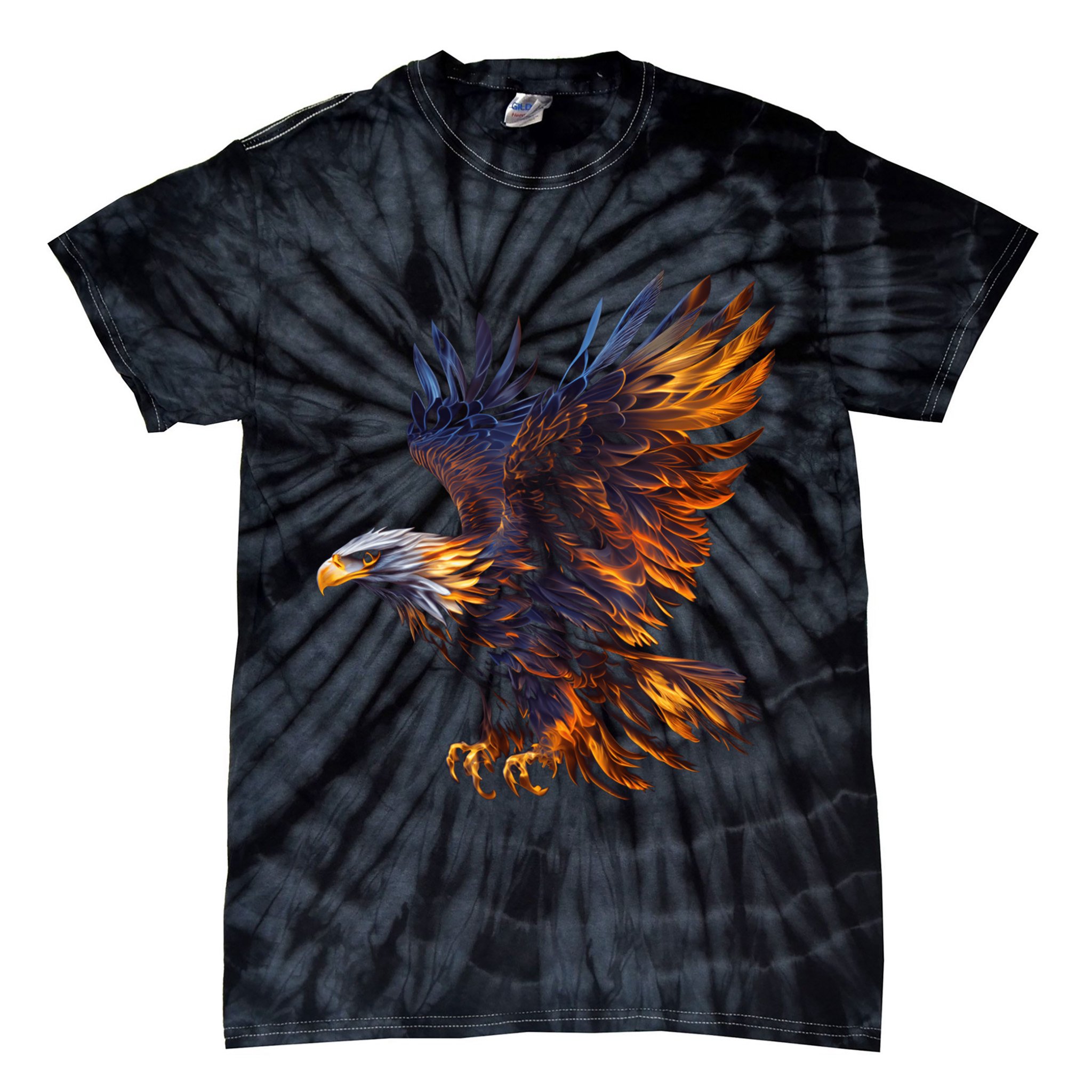 Fiery Steller's Seaeagle Graphic Tie-Dye T-Shirt