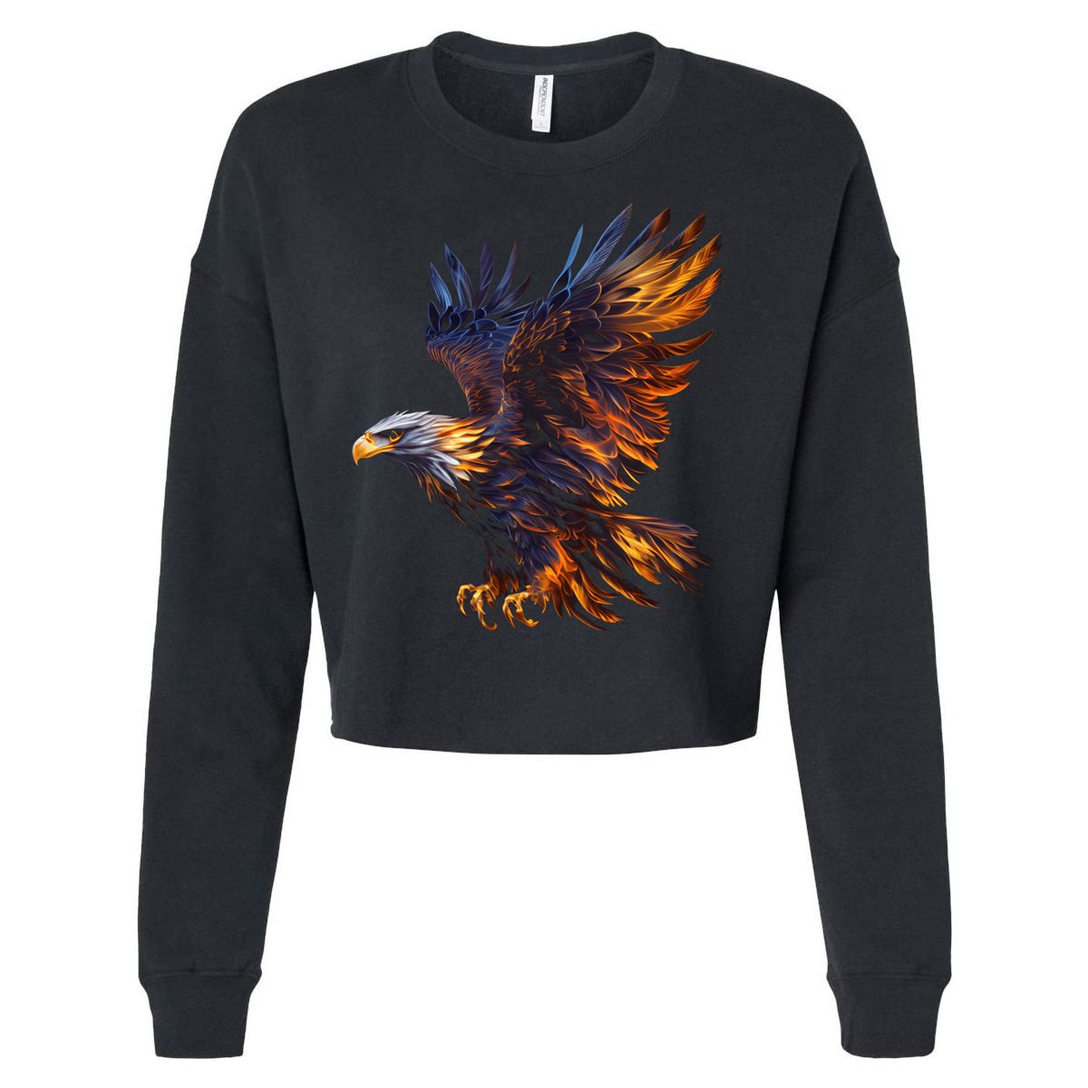 Fiery Steller's Seaeagle Graphic Cropped Pullover Crew