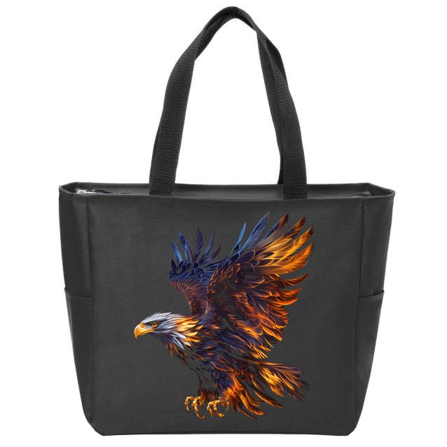 Fiery Steller's Seaeagle Graphic Zip Tote Bag