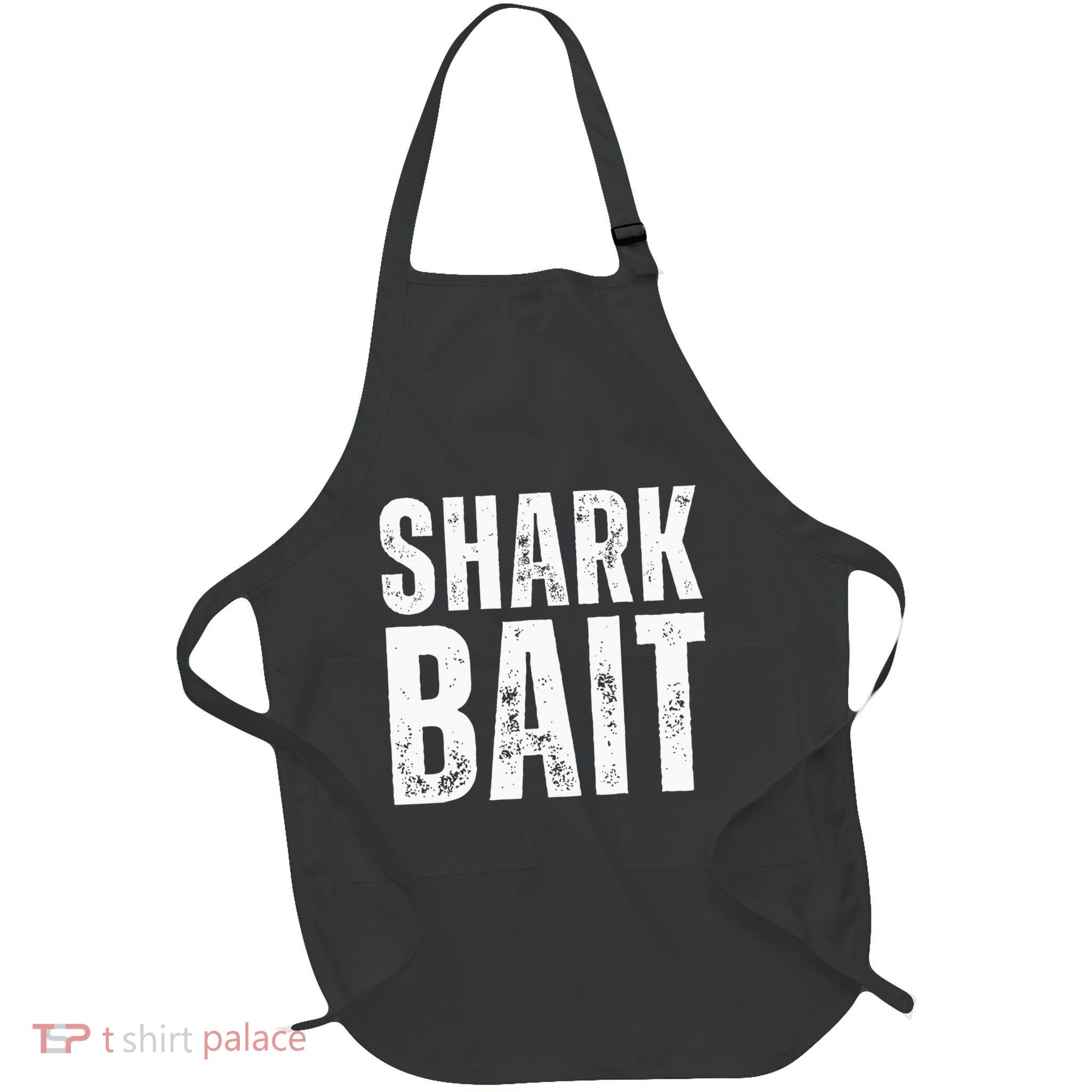 Funny Shark Shark Bait Full-Length Apron With Pockets