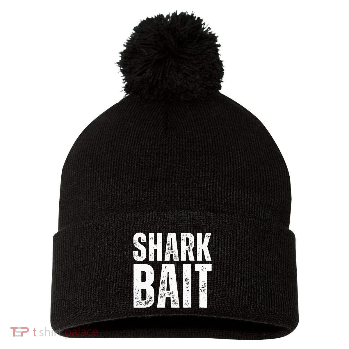 Funny Shark Shark Bait Pom Pom 12in Knit Beanie