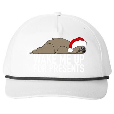 Funny Sleepy Sloth Wake Me Up For Presents Christmas Design Gift Snapback Five-Panel Rope Hat