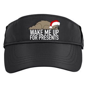 Funny Sleepy Sloth Wake Me Up For Presents Christmas Design Gift Adult Drive Performance Visor