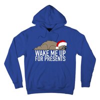 Funny Sleepy Sloth Wake Me Up For Presents Christmas Design Gift Hoodie