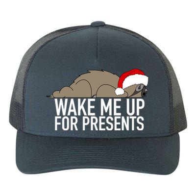 Funny Sleepy Sloth Wake Me Up For Presents Christmas Design Gift Yupoong Adult 5-Panel Trucker Hat