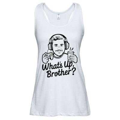 Funny Sketch Streamer Whats Up Brother Radio Ladies Essential Flowy Tank