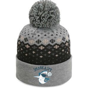 Funny Sharkasm Shark Sarcasm The Baniff Cuffed Pom Beanie