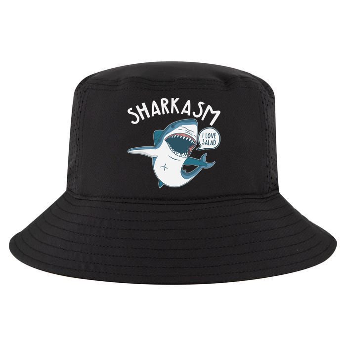 Funny Sharkasm Shark Sarcasm Cool Comfort Performance Bucket Hat