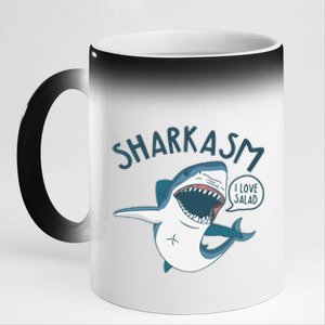 Funny Sharkasm Shark Sarcasm 11oz Black Color Changing Mug