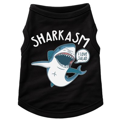 Funny Sharkasm Shark Sarcasm Doggie Tank