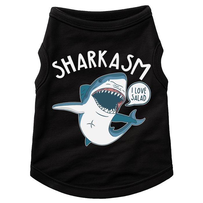 Funny Sharkasm Shark Sarcasm Doggie Tank