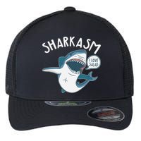 Funny Sharkasm Shark Sarcasm Flexfit Unipanel Trucker Cap