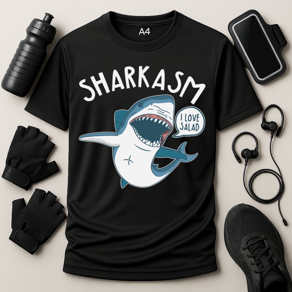 Funny Sharkasm Shark Sarcasm Performance Shirt