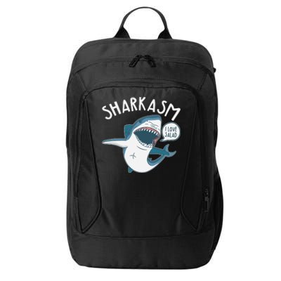 Funny Sharkasm Shark Sarcasm City Backpack