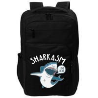 Funny Sharkasm Shark Sarcasm Impact Tech Backpack