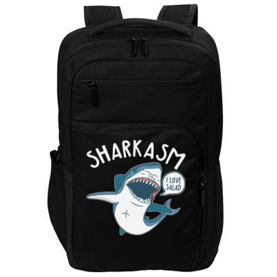 Funny Sharkasm Shark Sarcasm Impact Tech Backpack