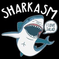 Funny Sharkasm Shark Sarcasm 7-Panel Snapback Hat