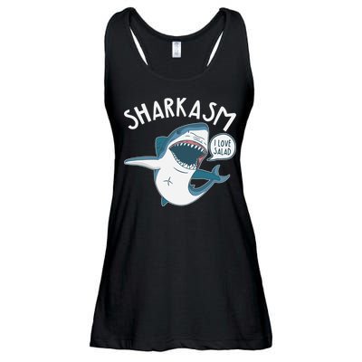 Funny Sharkasm Shark Sarcasm Ladies Essential Flowy Tank