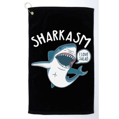 Funny Sharkasm Shark Sarcasm Golf Towel